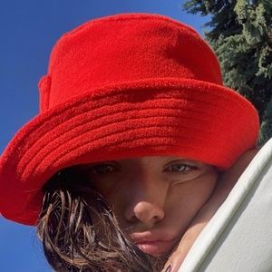 Free people Lack of Color Wave cherry Terry Bucket Hat NWT